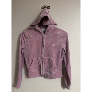 JUICY COUTURE Velour OG Tracksuit Hoodie Angel Mauve Pink Medium